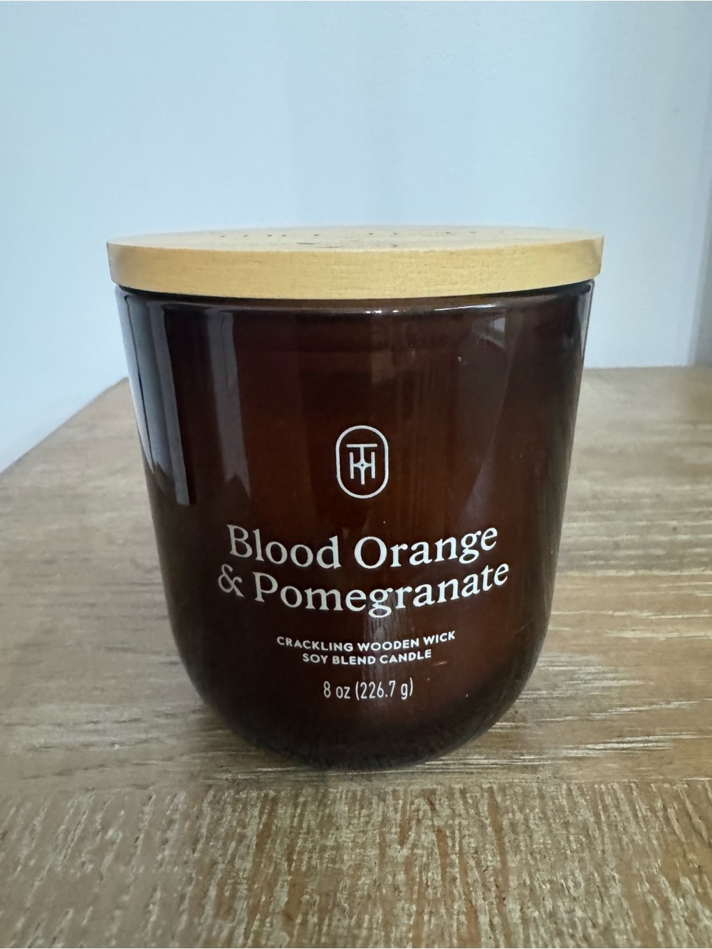 Threshold Blood Orange & Pomegranate Candle - Brown with Natural Wood Lid